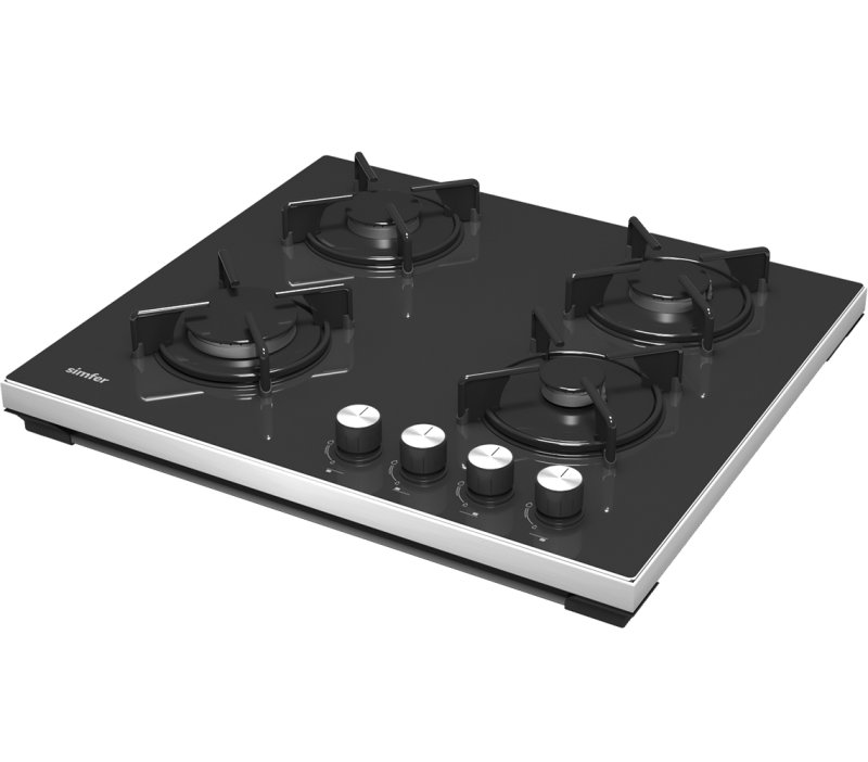 Simfer 3031-N Set Üstü Siyah Cam Ocak 4G Emaye Izgara