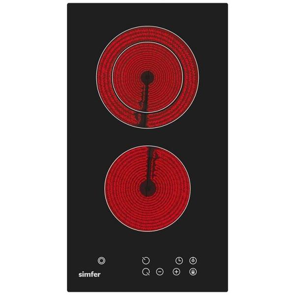 Simfer 3370 Domino Ankastre Vitroseramik Ocak 2E Siyah Cam