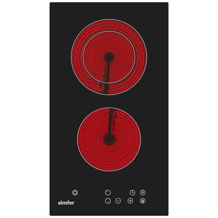 Simfer 3370 Domino Ankastre Vitroseramik Ocak 2E Siyah Cam