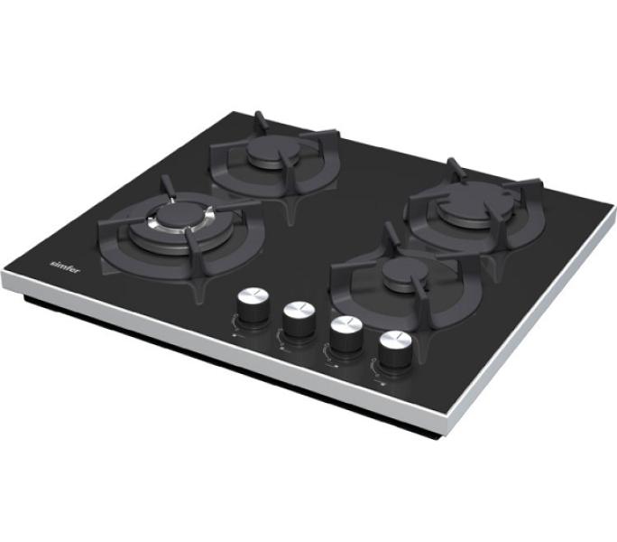 Simfer 3032-N Set Üstü Siyah Cam Ocak 3G+1Wok Döküm Izgara