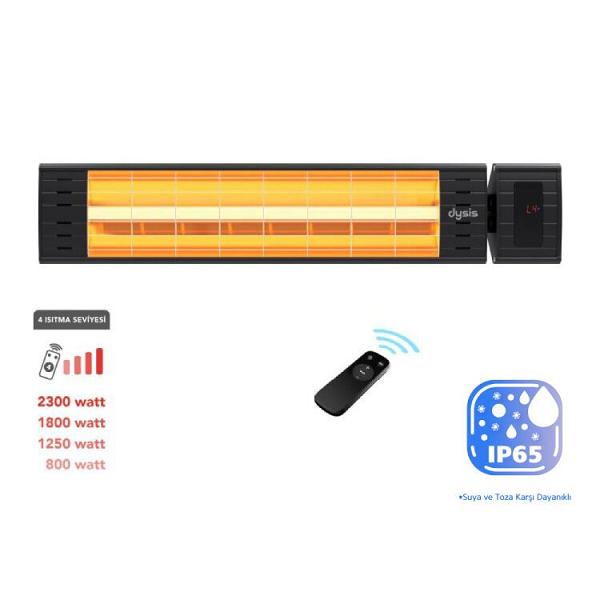 Dysis Art Plus Karbon Serisi IP65 2300W Siyah Uzaktan Kumandalı İç/Dış Mekan Isıtıcı DH-7422