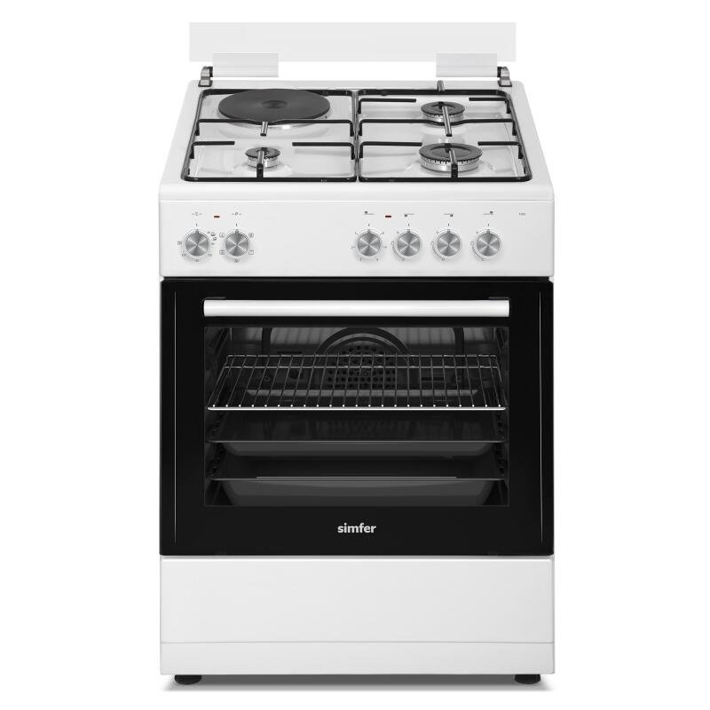 Simfer 1242 Tam Boy Fırın 3G+1E Hotplate Turbo 6 Fonksiyon Beyaz 60x60 cm