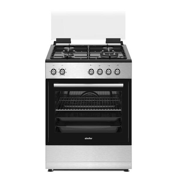 Simfer 1261 Tam Boy Fırın 3G+1Wok Turbo 7 Fonksiyon + Grill Siyah 60x60 cm