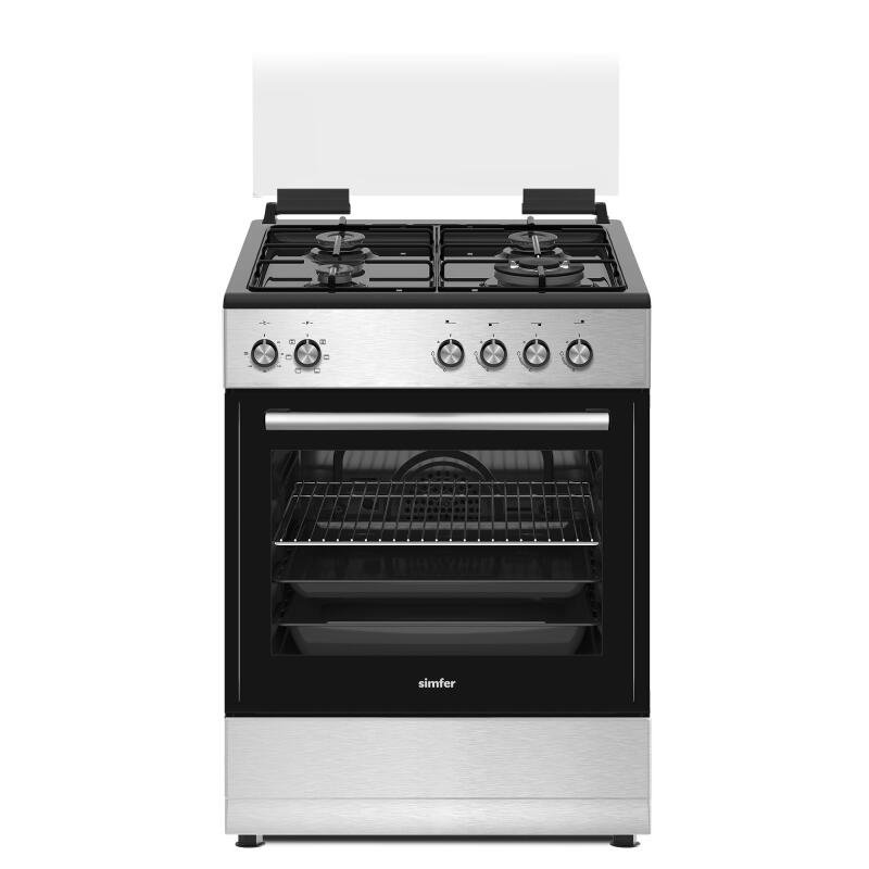 Simfer 1261 Tam Boy Fırın 3G+1Wok Turbo 7 Fonksiyon + Grill Siyah 60x60 cm