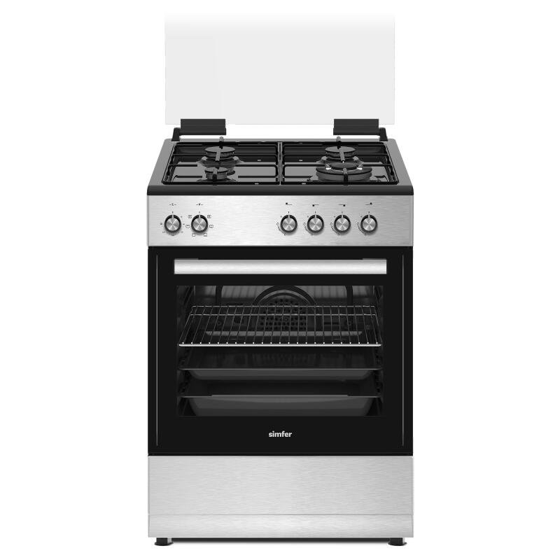 Simfer 1261 Tam Boy Fırın 3G+1Wok Turbo 7 Fonksiyon + Grill Siyah 60x60 cm