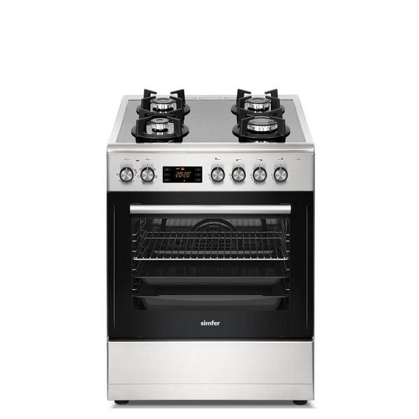 Simfer 1226 Tam Boy Fırın 4G Cam Yüzey Turbo 7 Fonksiyon + Grill Inox 60x60 cm