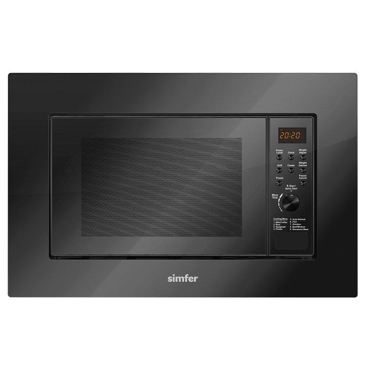 Simfer 2350 23Litre Full Ankastre Mikrodalga Fırın Siyah Cam