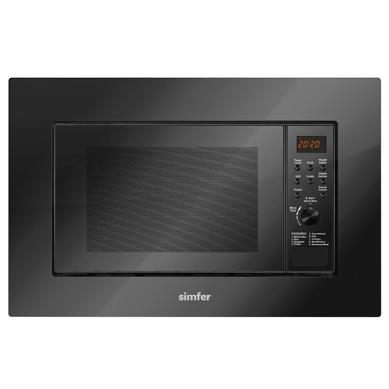Simfer 2350 23Litre Full Ankastre Mikrodalga Fırın Siyah Cam
