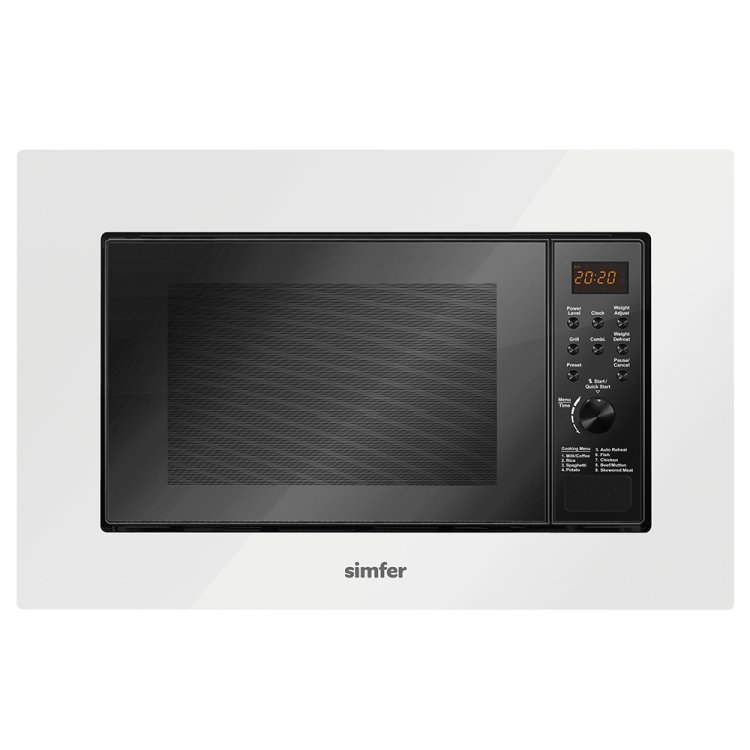 Simfer 2360 23Litre Full Ankastre Mikrodalga Fırın Beyaz Cam