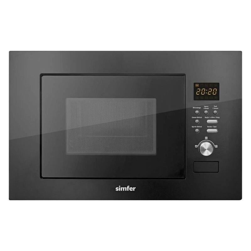 Simfer 2320 23Litre Full Ankastre Mikrodalga Fırın Siyah Gri Panel