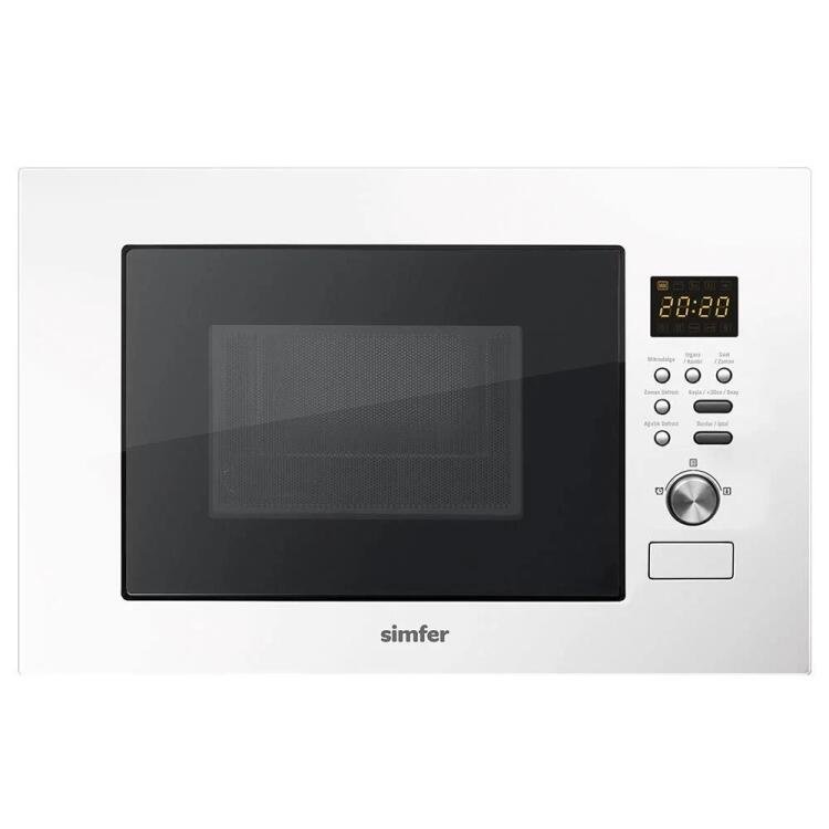 Simfer 2330 23Litre Full Ankastre Mikrodalga Fırın Beyaz Gri Panel