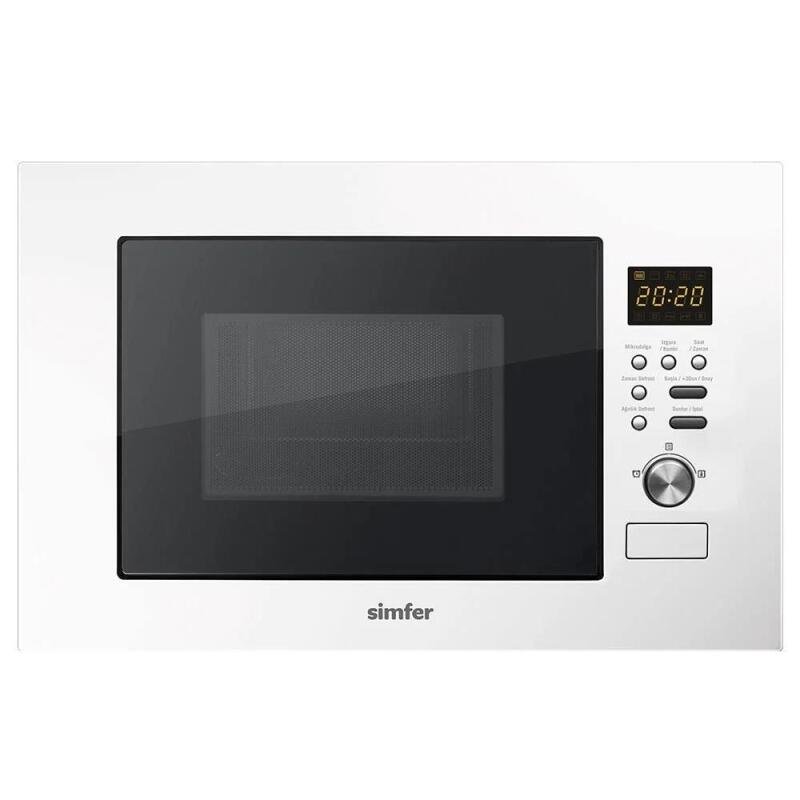 Simfer 2330 23Litre Full Ankastre Mikrodalga Fırın Beyaz Gri Panel