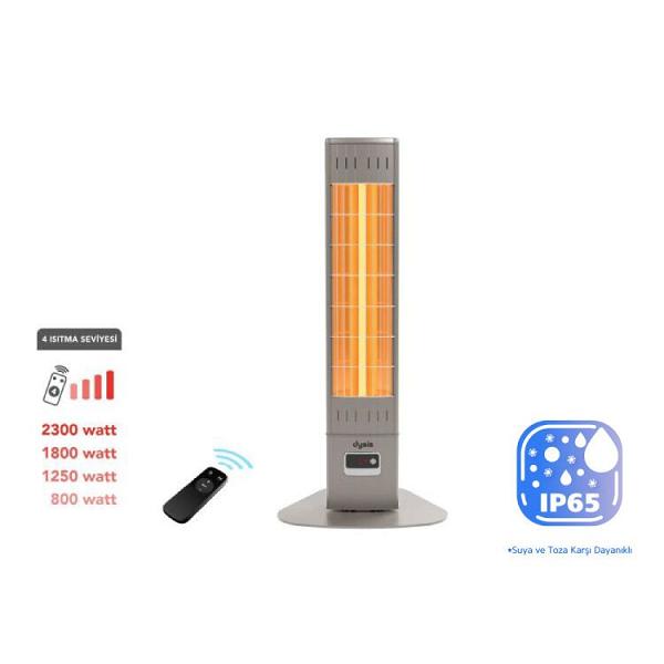 Dysis Single X Karbon Serisi IP65 2300W Bej Uzaktan Kumandalı İç/Dış Mekan Isıtıcı DH-7461