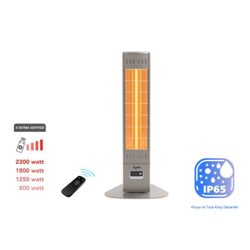 Dysis Single X Karbon Serisi IP65 2300W Bej Uzaktan Kumandalı İç/Dış Mekan Isıtıcı DH-7461