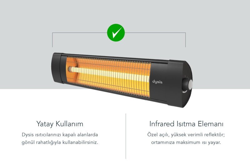 Dysis HTR-7449 Siyah 2300W Yatay Thermal Infrared Isıtıcı