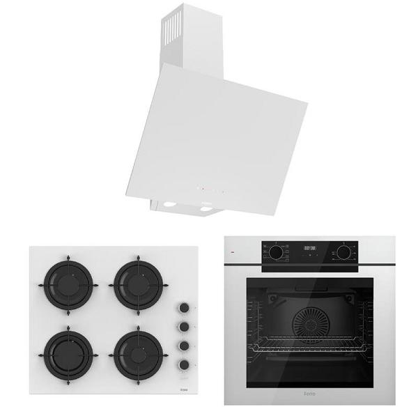 Ferre Artline FryArt Beyaz Ankastre Set (Fırın + Ocak + Davlumbaz)
