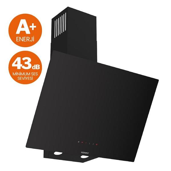 Ferre D077-SA Siyah SilentArt Tek Cam Ankastre Davlumbaz 60cm