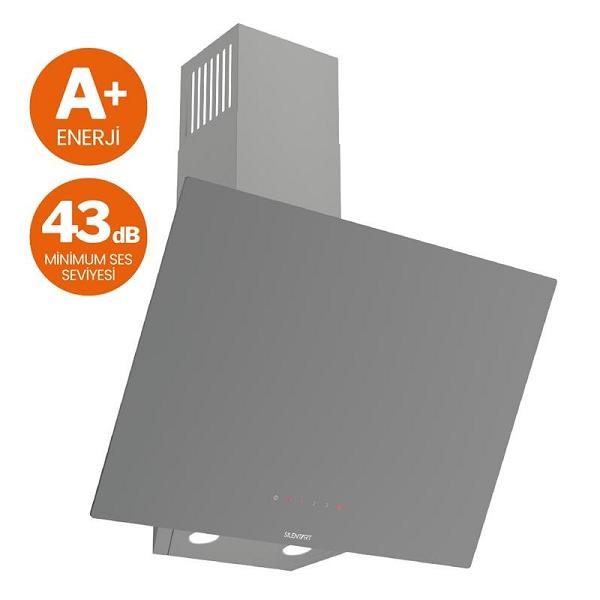 Ferre D079-SA Gri SilentArt Tek Cam Ankastre Davlumbaz 60cm