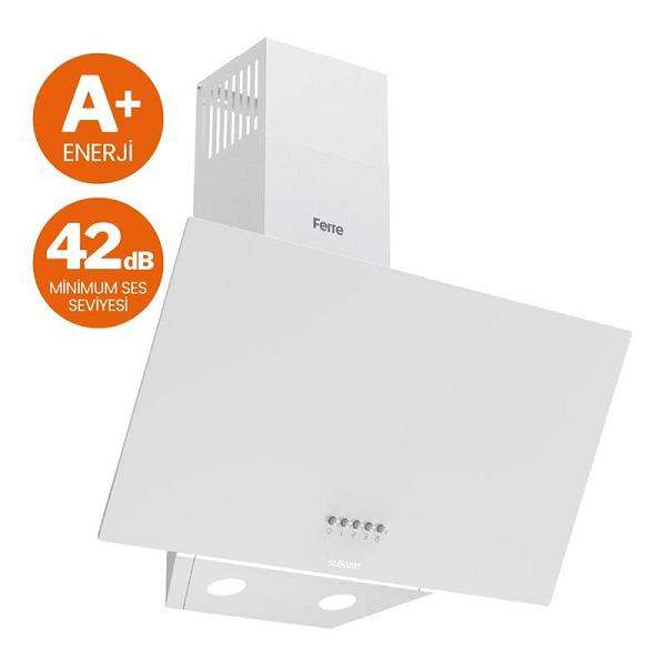 Ferre D087-SA Beyaz SilentArt Tuşlu Ankastre Davlumbaz 60cm
