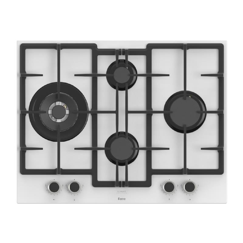 Ferre ED076-WFA 67cm Beyaz FlameArt Ankastre Ocak
