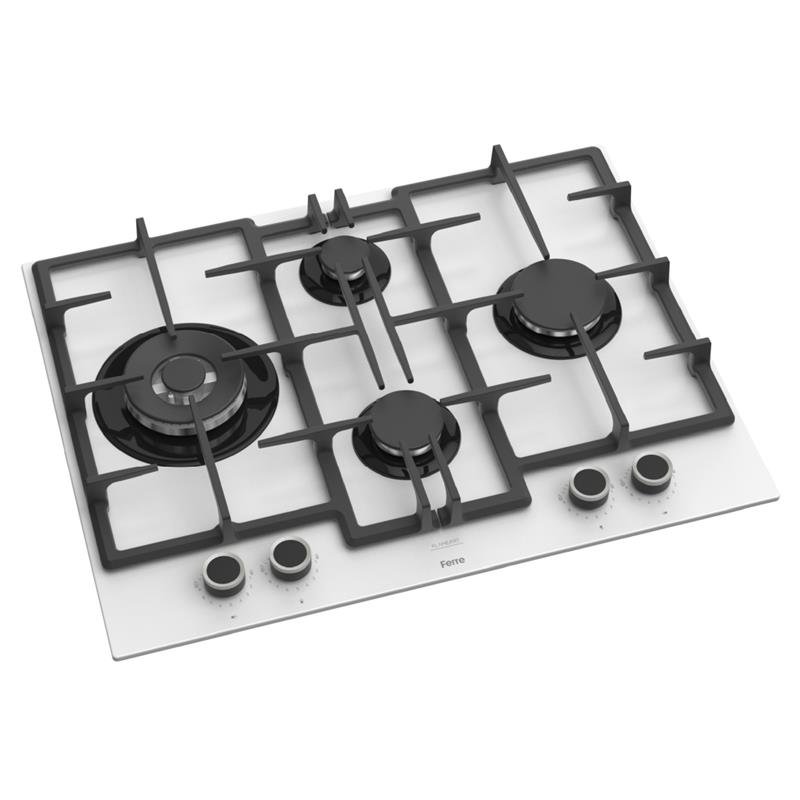 Ferre ED076-WFA 67cm Beyaz FlameArt Ankastre Ocak