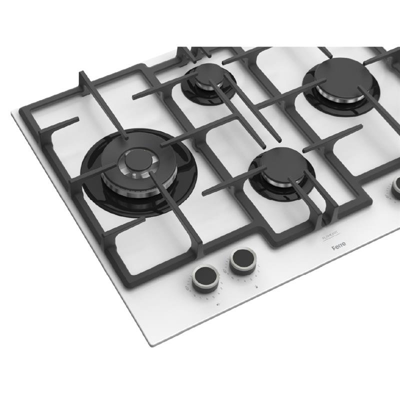 Ferre ED076-WFA 67cm Beyaz FlameArt Ankastre Ocak