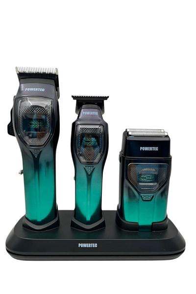 Powertec TR-5900 Saç-Sakal-Ense-Günlük Tıraş Makinesi 3'lü Set