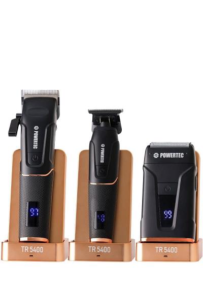 Powertec TR-5400 Saç & Sakal & Günlük Tıraş & Ense Çizim Profesyonel Berber Tıraş Makinesi 3'lü set