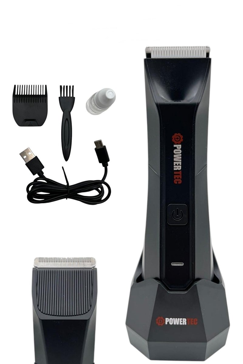 Powertec TR-660 Islak & Kuru Tüm Vücut Tıraş Makinesi (Led Işıklı & Ayarlanabilir Taraklı Başlık) IPX6 Type-C