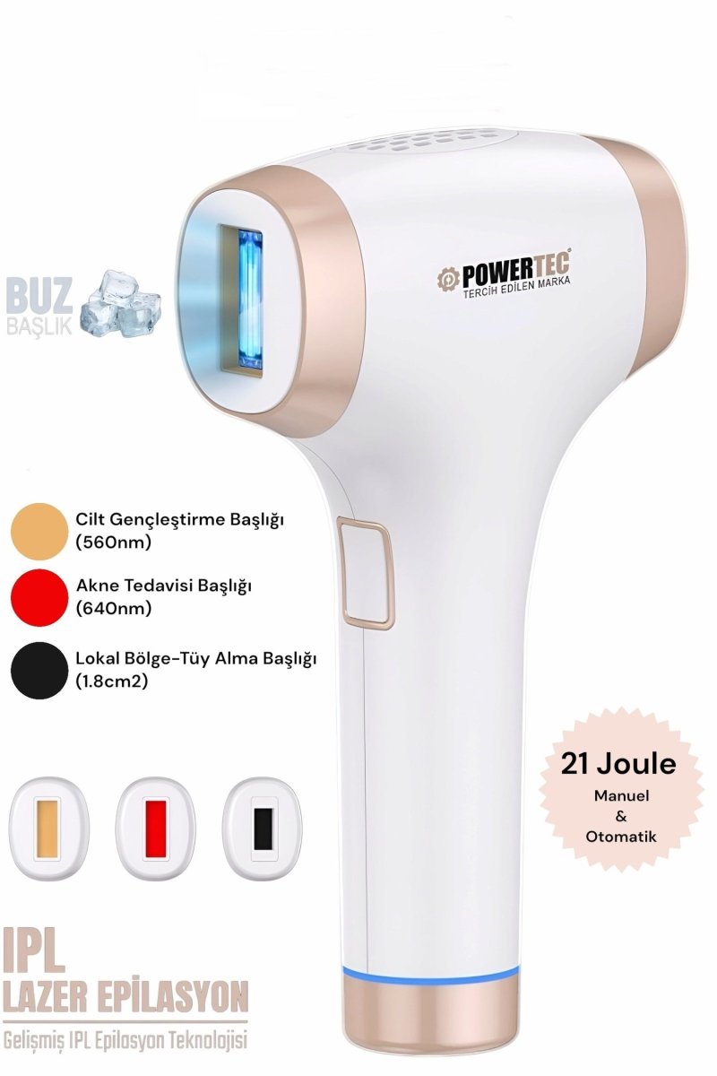 Powertec TR-9999 IPL Lazer Epilasyon 999.999 Atım Otomatik/Manuel 9 Modlu | Buz Başlıklı & Taşıma Çantası Hediyeli - LAZER & IPL (EPİLASYON)