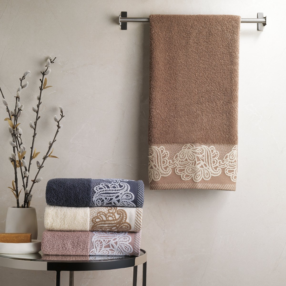 Schafer Home Lace Havlu 50x90 cm 1 Parça-Kahverengi
