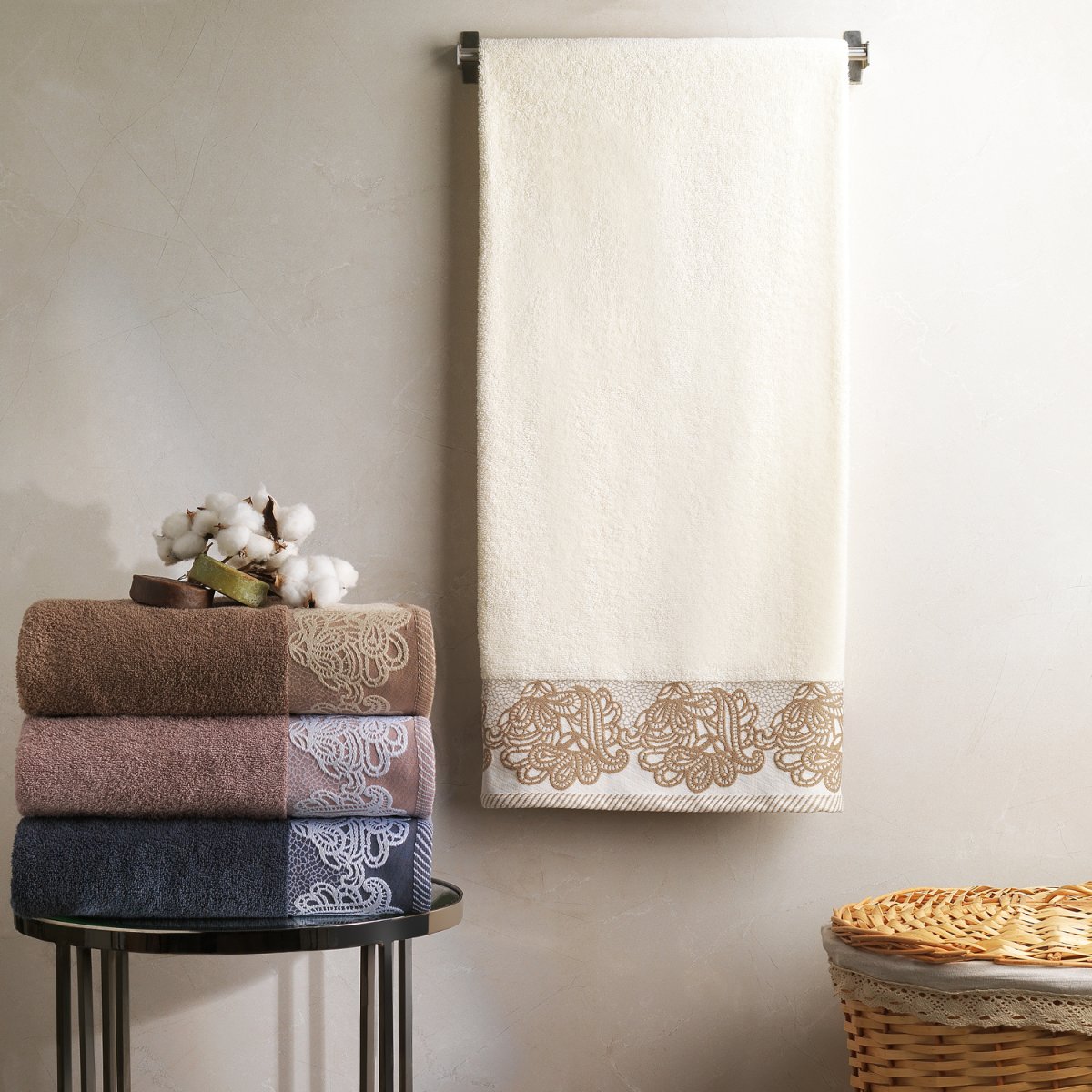 Schafer Home Lace Havlu 70x140 cm 1 Parça-Krem
