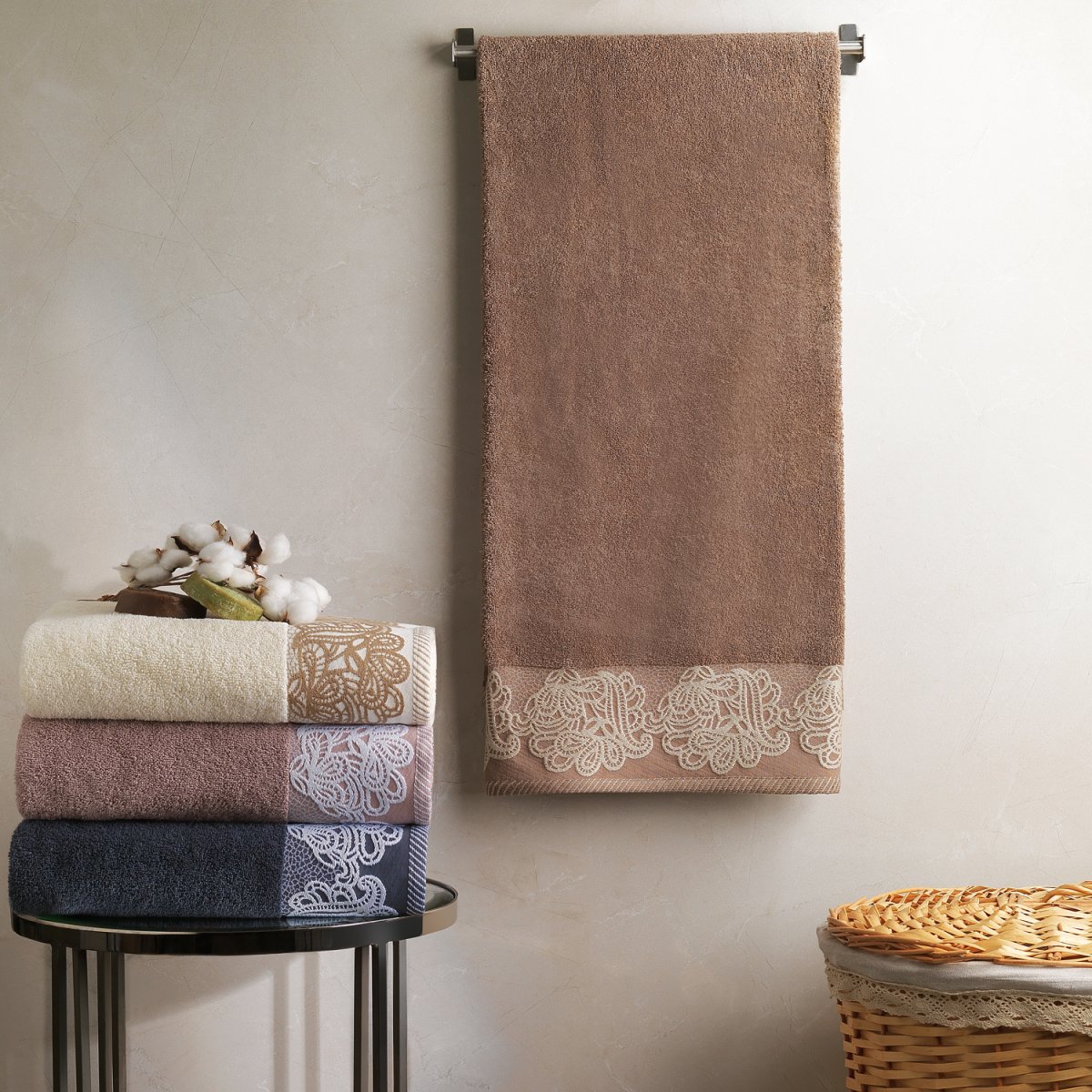 Schafer Home Lace Havlu 70x140 cm 1 Parça-Kahverengi