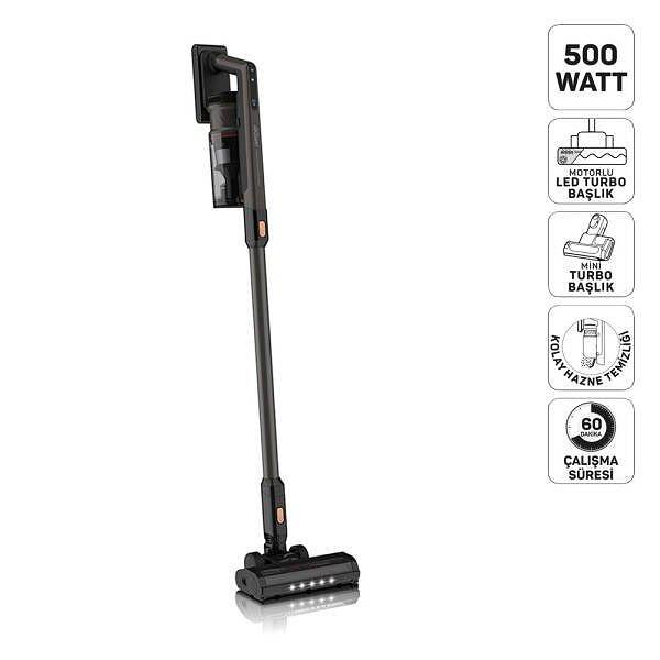 Arzum AR4208 Magiclean Propower Şarjlı Dikey Süpürge 500 W, BLDC Motor Gücü, 60 Dk Kullanım, Siyah