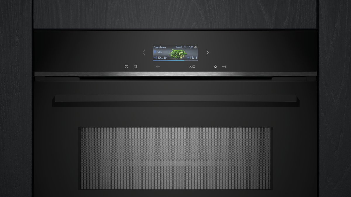 Siemens CM724G1B1 iQ700 Mikrodalga Fonksiyonlu Kompakt Ankastre Fırın 60x45 cm Siyah