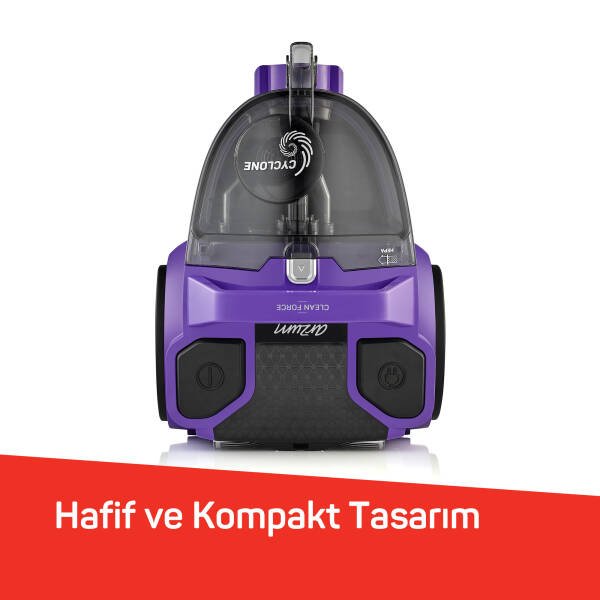 Arzum AR4070 Cleancompact Cyclone 890W HEPA Filtreli, 1.8 litre Toz Torbasız Elektrikli Süpürge, Mor