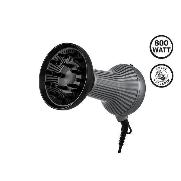 Arzum AR5124 Trendcare Curly 800W Saç Kurutma Makinesi, Difüzör Başlıklı, Bukle Belirginleştirici