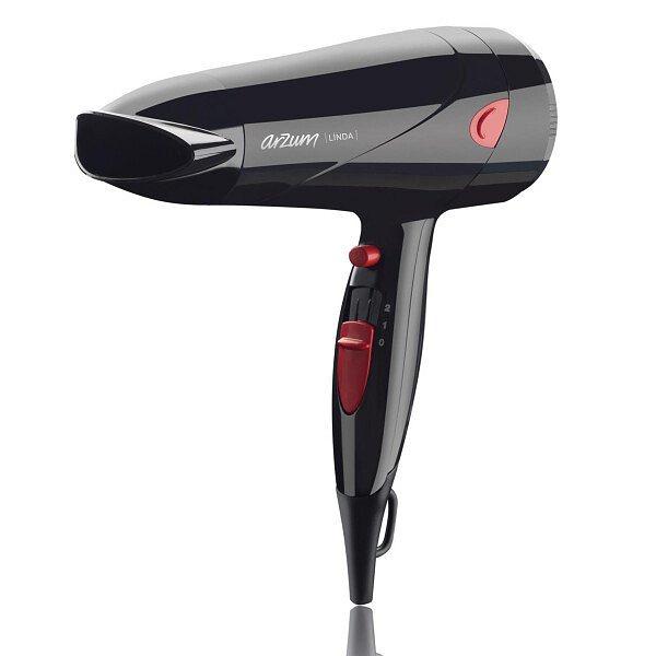 Arzum AR569 Linda Saç Kurutma Makinesi 2 Hız Ayarı, Soğuk Hava ve Difüzör, 2000W, Siyah