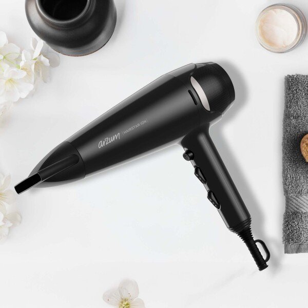 Arzum AR5138 Hairstar Ion Saç Kurutma Makinesi 2300 W, 2 Hız, 3 Isı Ayarı, Siyah