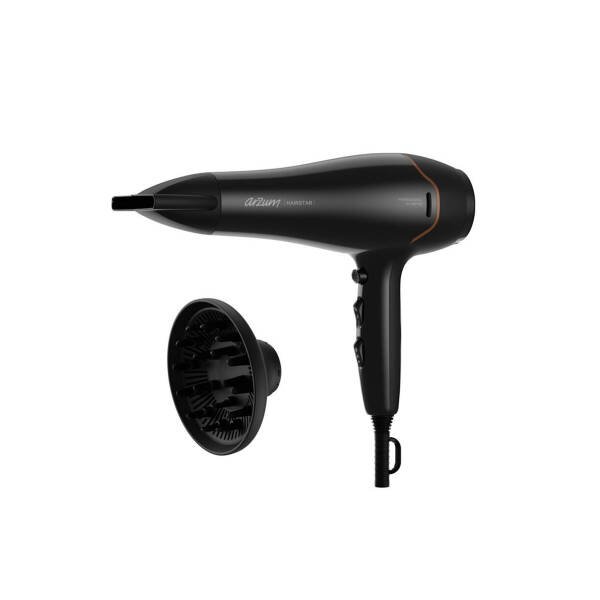 Arzum AR5142 Hairstar Profesyonel Saç Kurutma Makinesi 2300 W, 2 Hız, 3 Isı Ayarı, Siyah