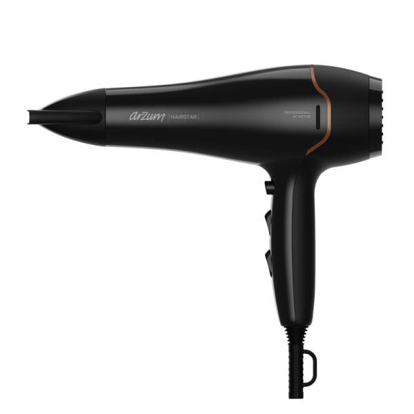 Arzum AR5142 Hairstar Profesyonel Saç Kurutma Makinesi 2300 W, 2 Hız, 3 Isı Ayarı, Siyah