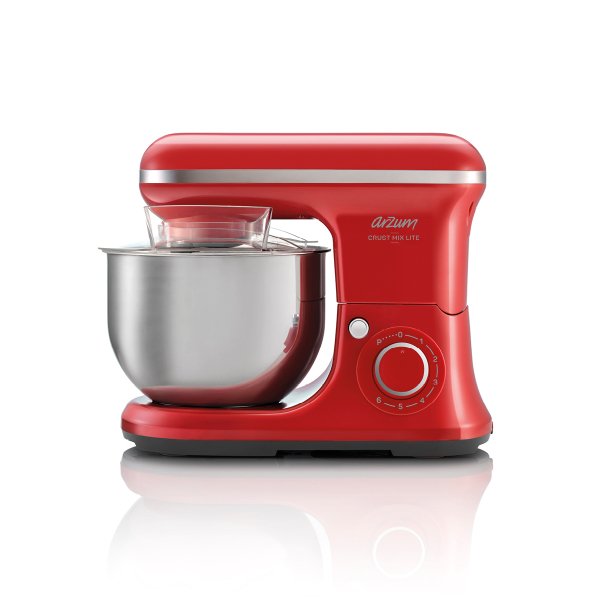 Arzum AR1189 Crust Mix Lite Stand Mikser 1500W, 5L Hazneli Hamur Yoğurma, 3 Aparat, Kırmızı