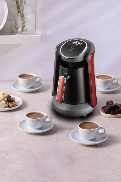 Arzum OK004 Okka Minio Türk Kahvesi Makinesi Taşma Önleyici Sistem, 4 Fincan Kapasiteli, Nar