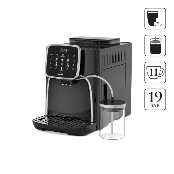 Arzum OK0028 Okka Espresso Pro M Tam Otomatik Espresso Makinesi, 11 Sıcak ve Soğuk İçecek, Krom