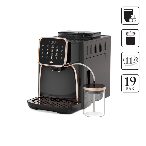Arzum OK0028 Okka Espresso Pro M Tam Otomatik Espresso Makinesi, 11 Sıcak ve Soğuk İçecek, Bakır