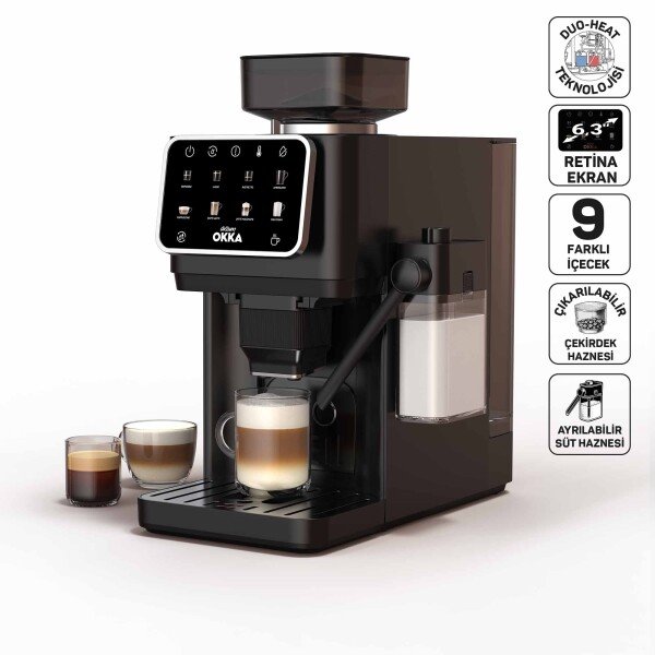 Arzum OK0042 Okka Barista Pro Otomatik Espresso Makinesi, Krom