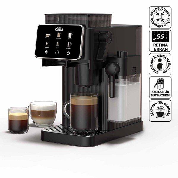 Arzum OK0047 Okka Barista Compact Otomatik Espresso Makinesi, Krom