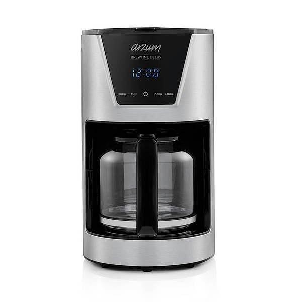 Arzum AR3081 Brewtime Delux Filtre Kahve Makinesi, 1.5 L Geniş Kapasite, 19x33x25 Cm, Inox