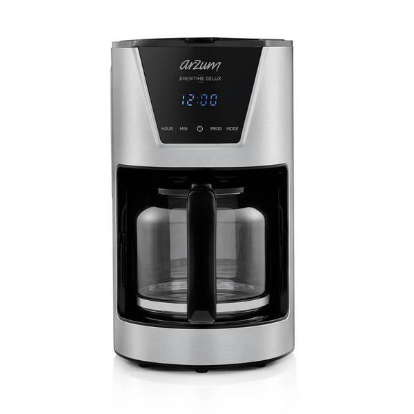 Arzum AR3081 Brewtime Delux Filtre Kahve Makinesi, 1.5 L Geniş Kapasite, 19x33x25 Cm, Inox