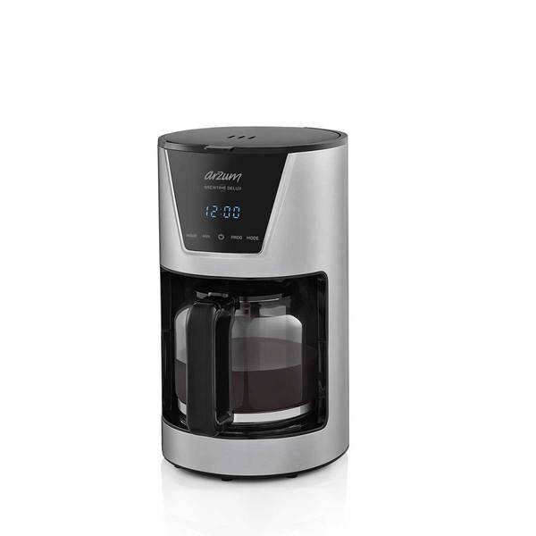 Arzum AR3081 Brewtime Delux Filtre Kahve Makinesi, 1.5 L Geniş Kapasite, 19x33x25 Cm, Inox